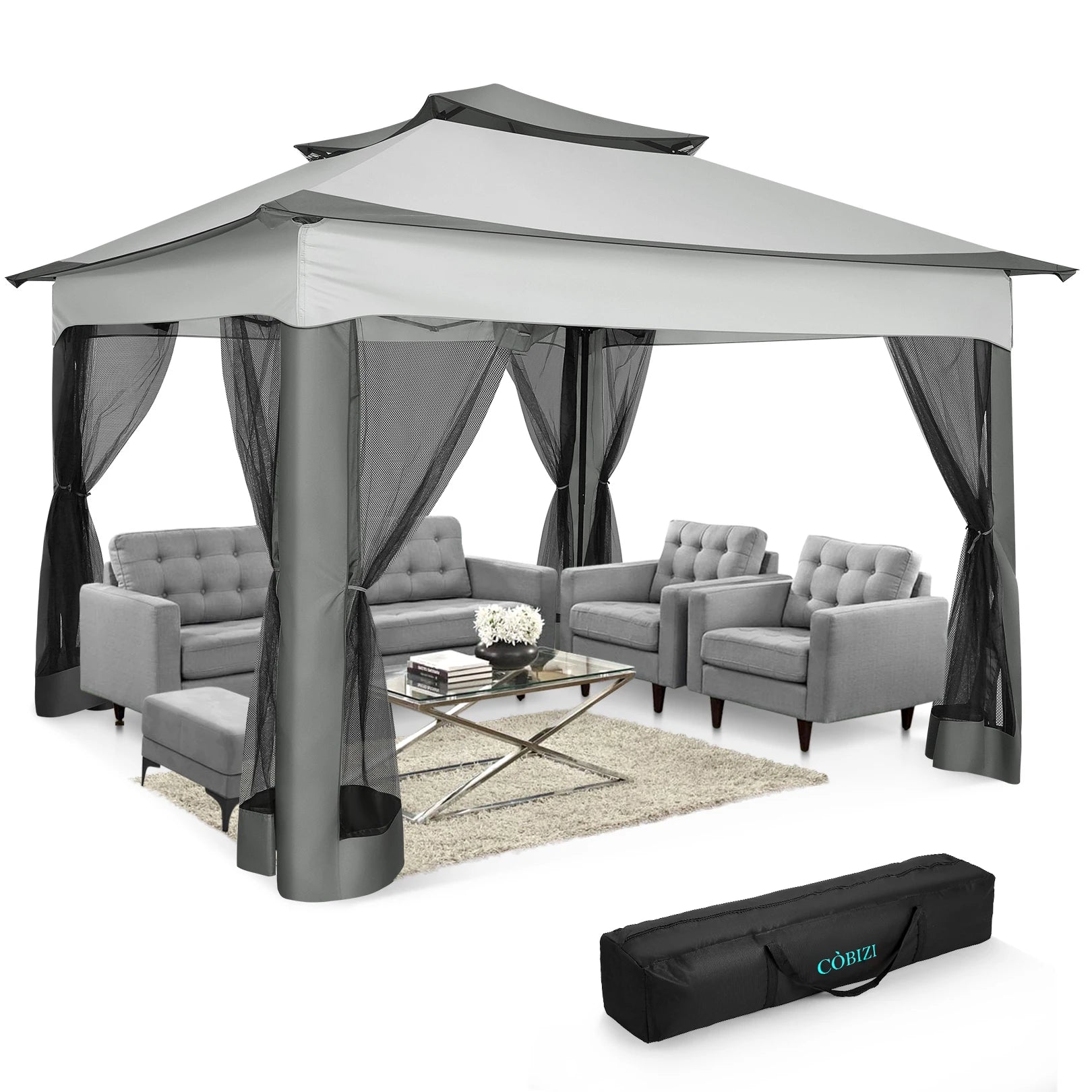 12x12 Pop up Gazebo on Clearance with Mosquito Netting