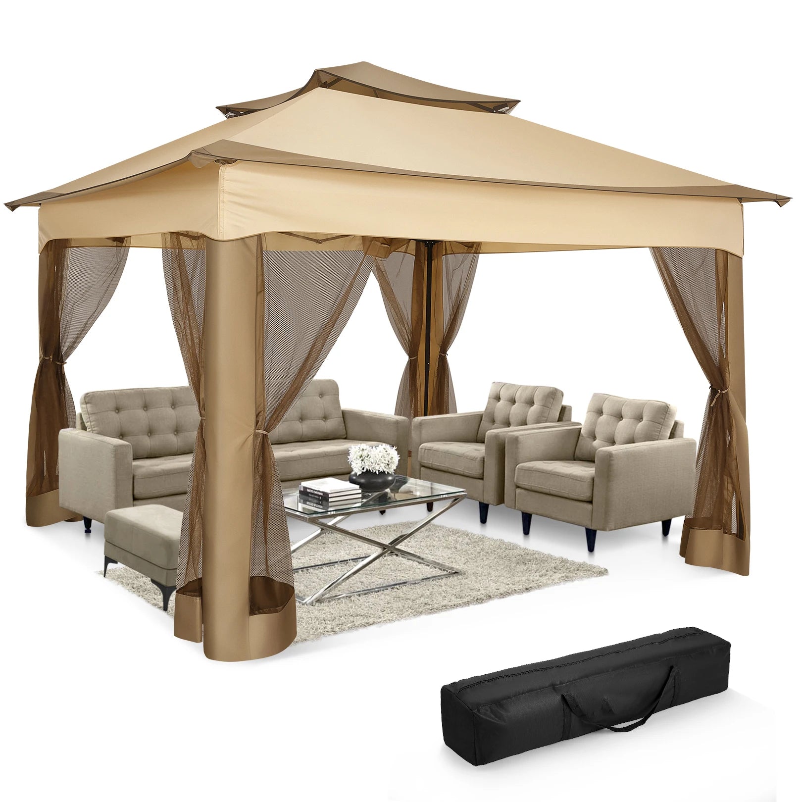 12x12 Pop up Gazebo on Clearance with Mosquito Netting