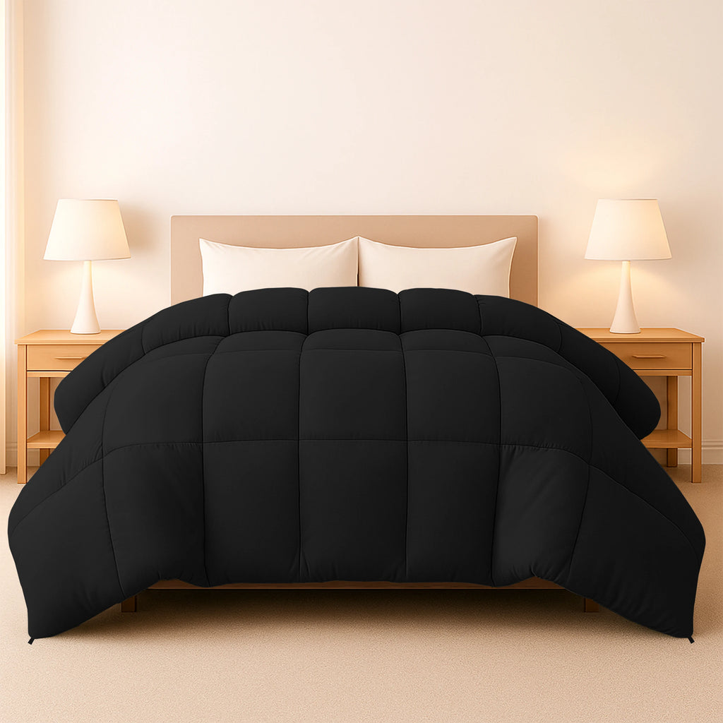 Lux Decor Down Alternative Comforter – 1 Piece Fluffy Duvet Insert with Box Stitch Design – Soft and Cozy Bedding, 102" x 90"