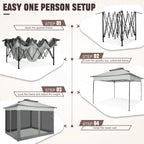 12x12 Pop up Gazebo on Clearance with Mosquito Netting
