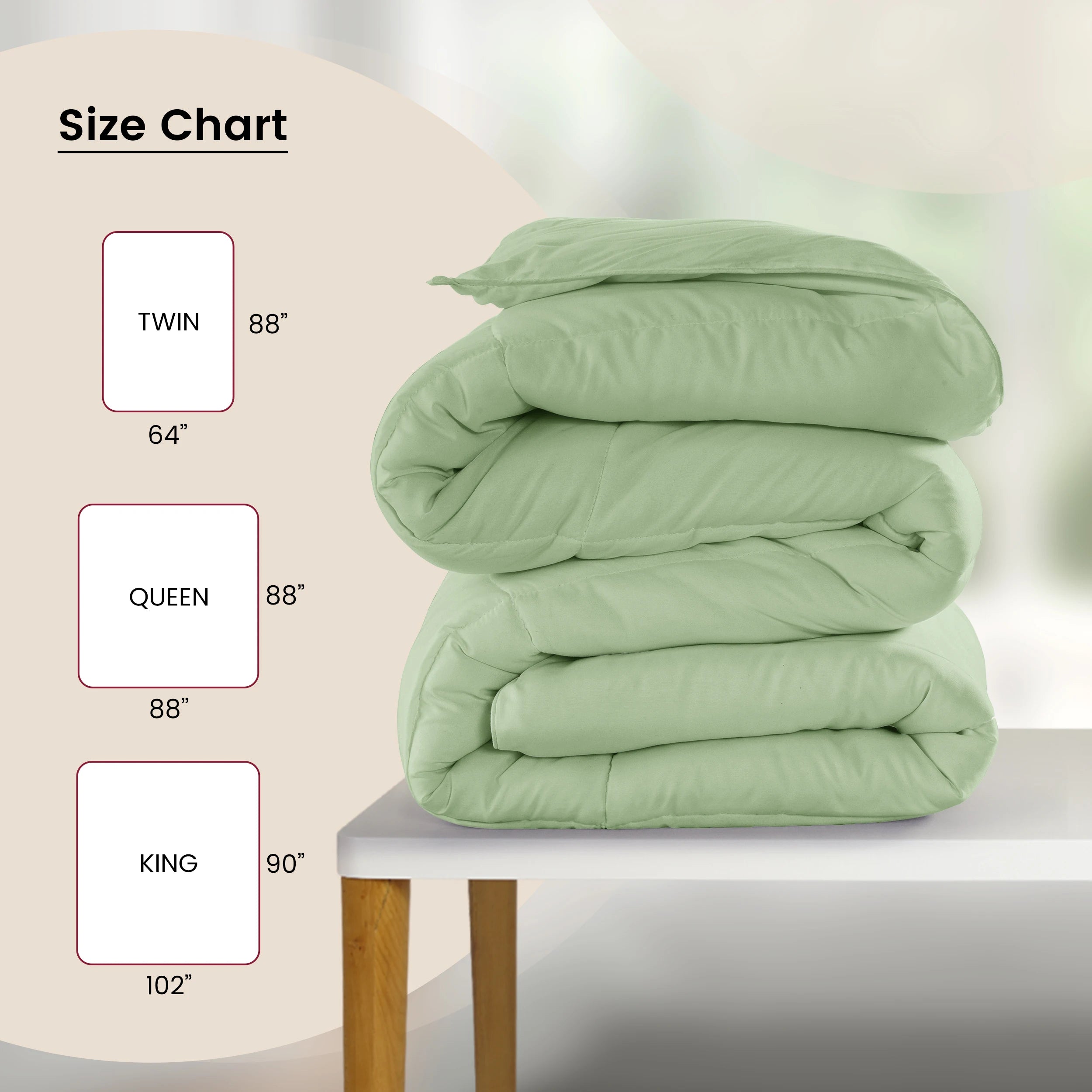 Lux Decor Down Alternative Comforter – 1 Piece Fluffy Duvet Insert with Box Stitch Design – Soft and Cozy Bedding, 102" x 90"