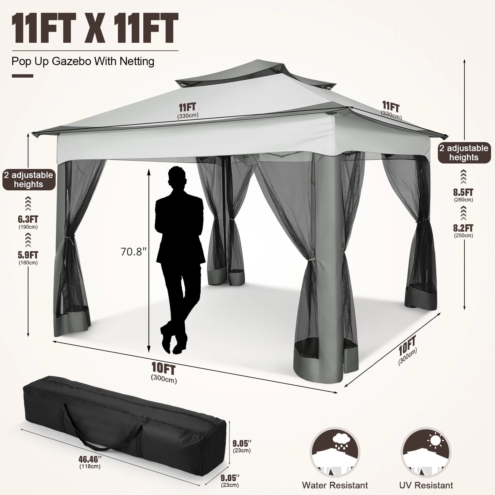 12x12 Pop up Gazebo on Clearance with Mosquito Netting