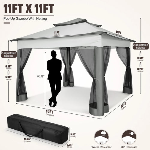 12x12 Pop up Gazebo on Clearance with Mosquito Netting