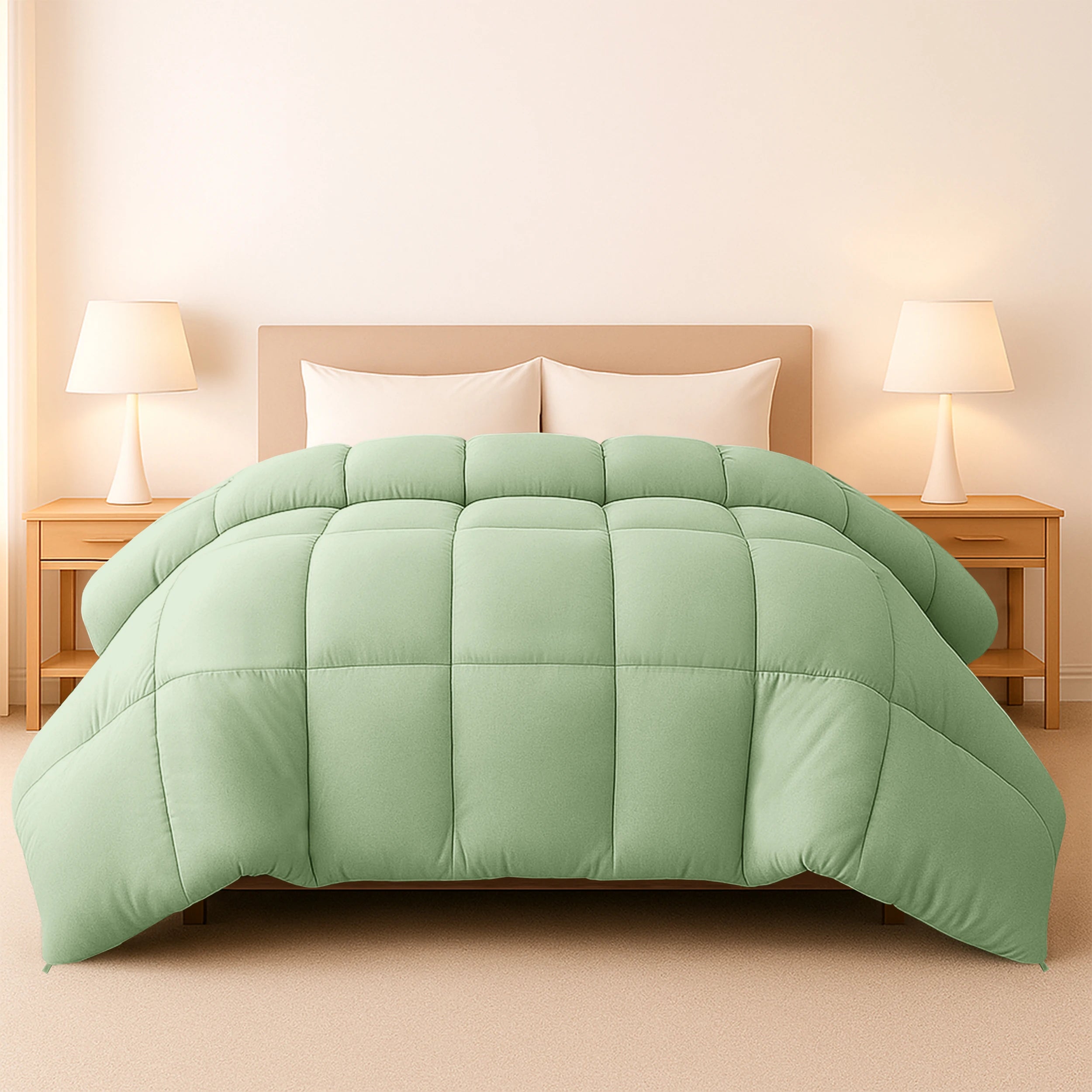 Lux Decor Down Alternative Comforter – 1 Piece Fluffy Duvet Insert with Box Stitch Design – Soft and Cozy Bedding, 102" x 90"