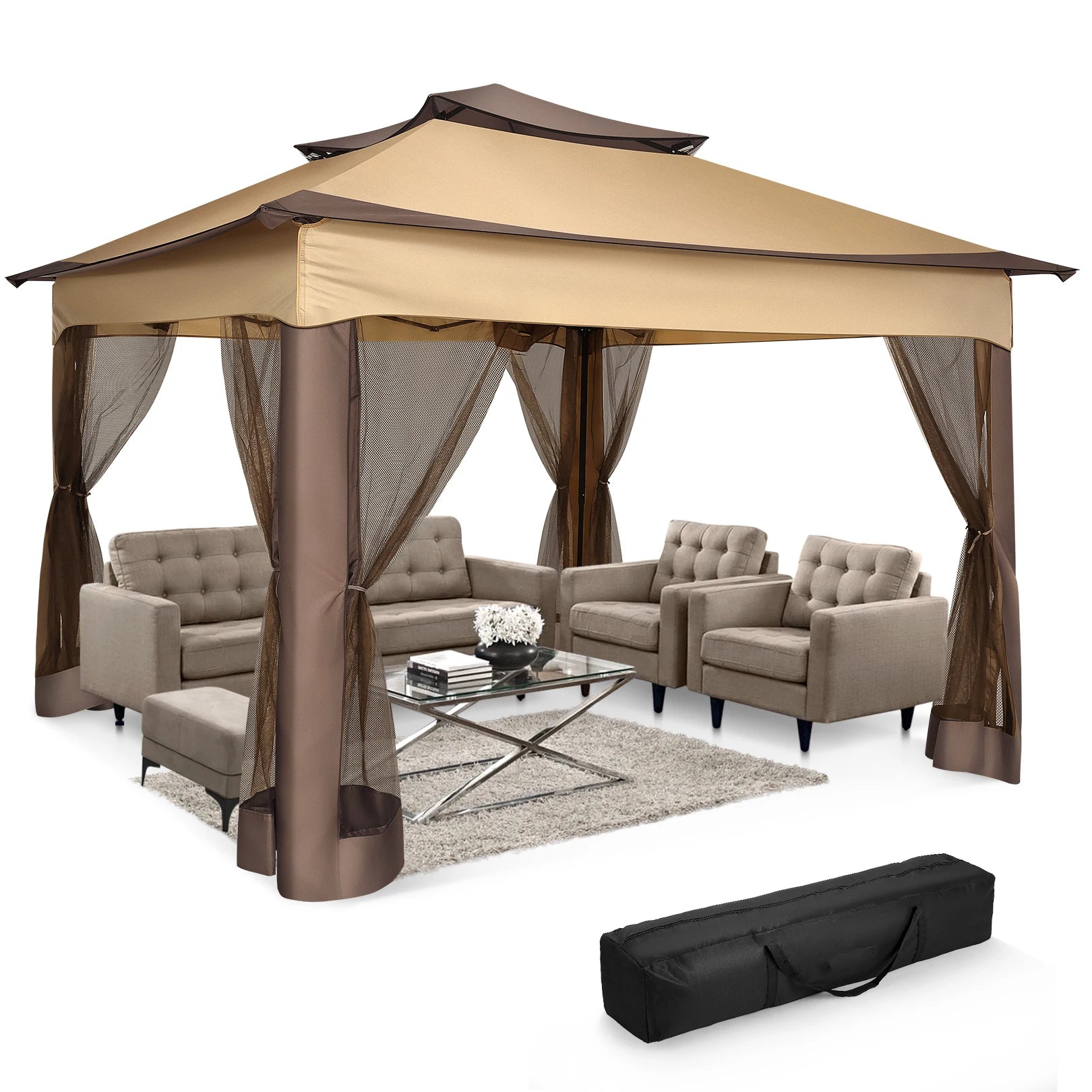 12x12 Pop up Gazebo on Clearance with Mosquito Netting