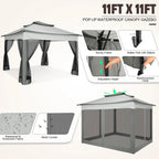 12x12 Pop up Gazebo on Clearance with Mosquito Netting