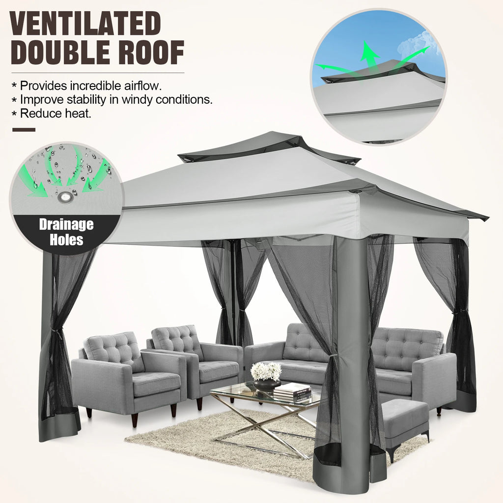 12x12 Pop up Gazebo on Clearance with Mosquito Netting