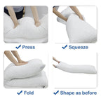 Memory Foam Body Pillow -Fluffy Body Pillows for Adults - 20x54 inch, White