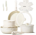 17-Piece Nonstick Cookware Set with Detachable Handle
