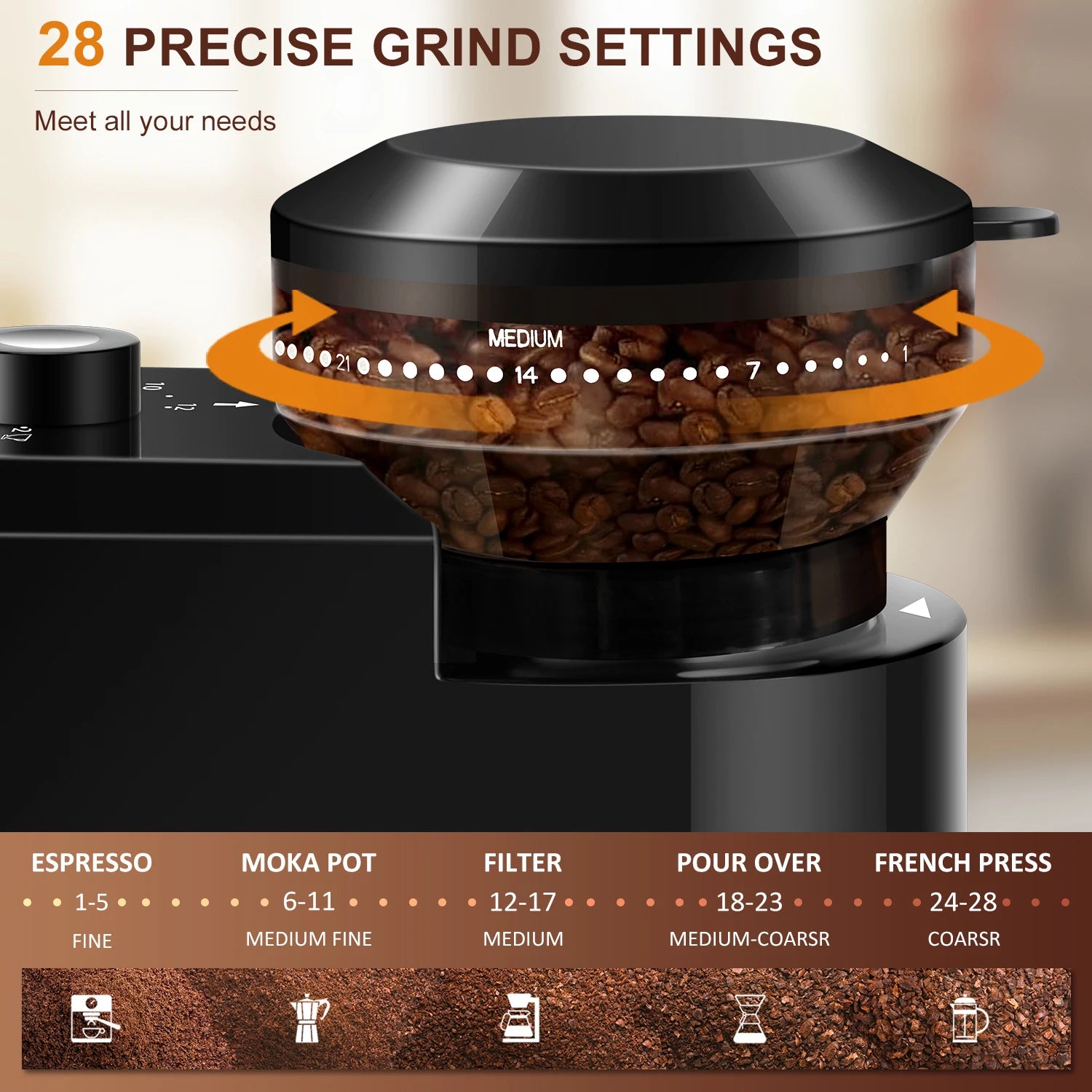 Electric Burr Mill Coffee Grinder