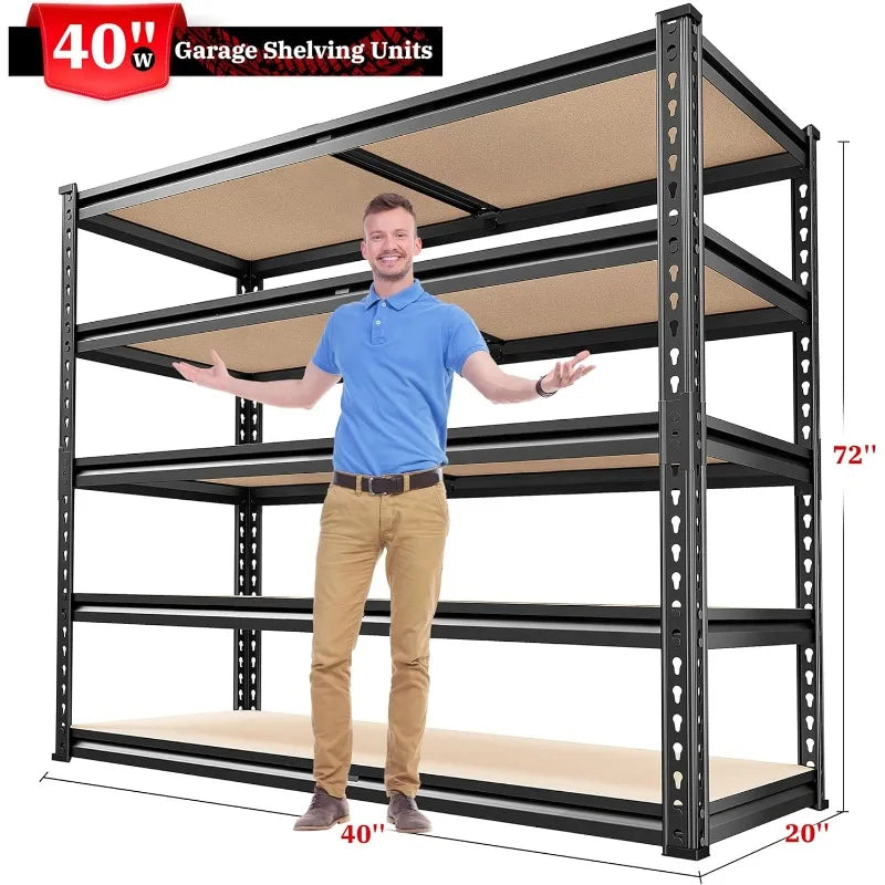 REIBII 2500LBS Garage Shelving 72''H Storage Shelves