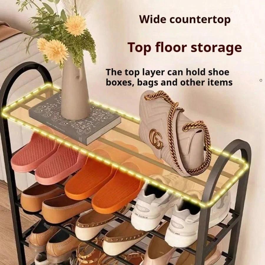 Portable Storage With Metal Frame and Plastic Shelves.