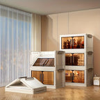 4/5-Tier Heavy-Duty Plastic Folding Storage Cabinet with Lid