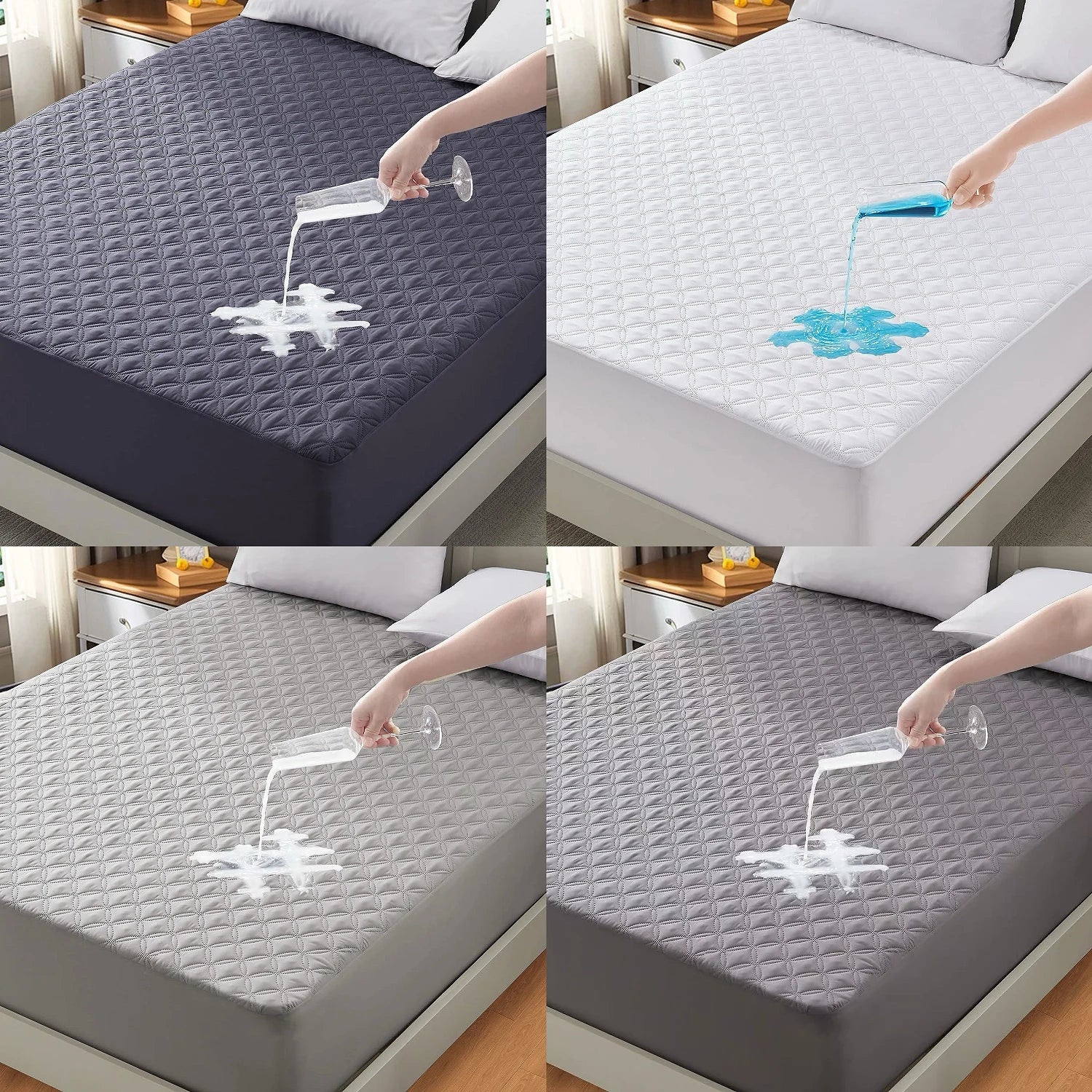 Waterproof Mattress Protector, Noiseless Mattress Pad with Deep Pocket