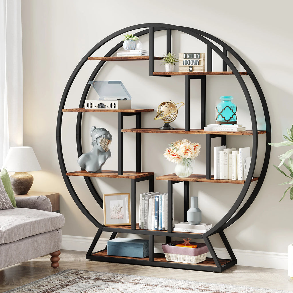 Bookshelf, Round Bookshelves Etagere Bookcase