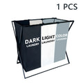3 Sections Divided Laundry Basket Large Laundry Hamper Foldable Washing Bin Dirty Cloth Storage Bag Home Storage