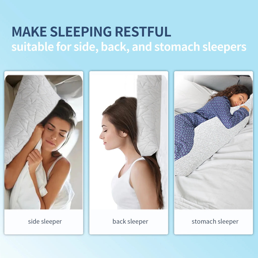 Memory Foam Body Pillow -Fluffy Body Pillows for Adults - 20x54 inch, White