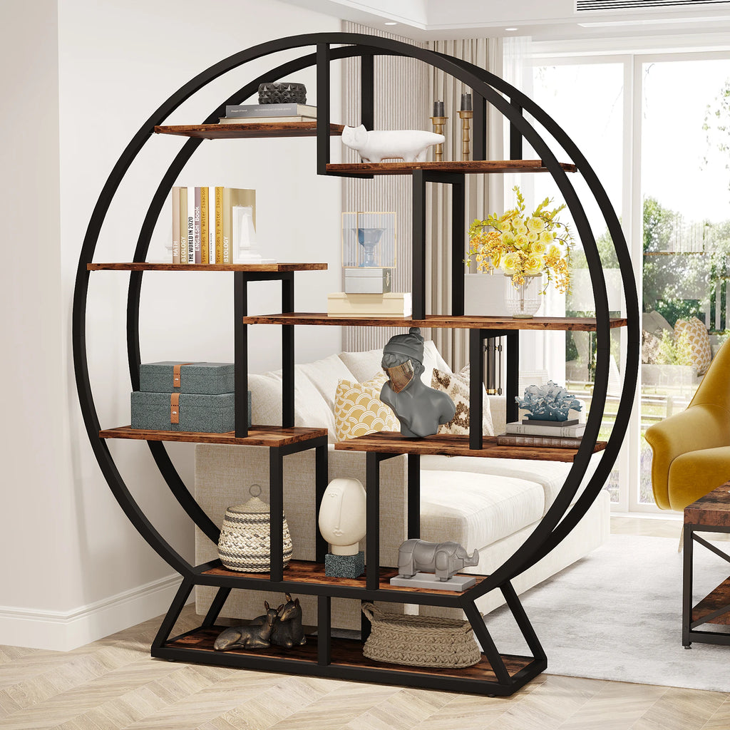 Bookshelf, Round Bookshelves Etagere Bookcase