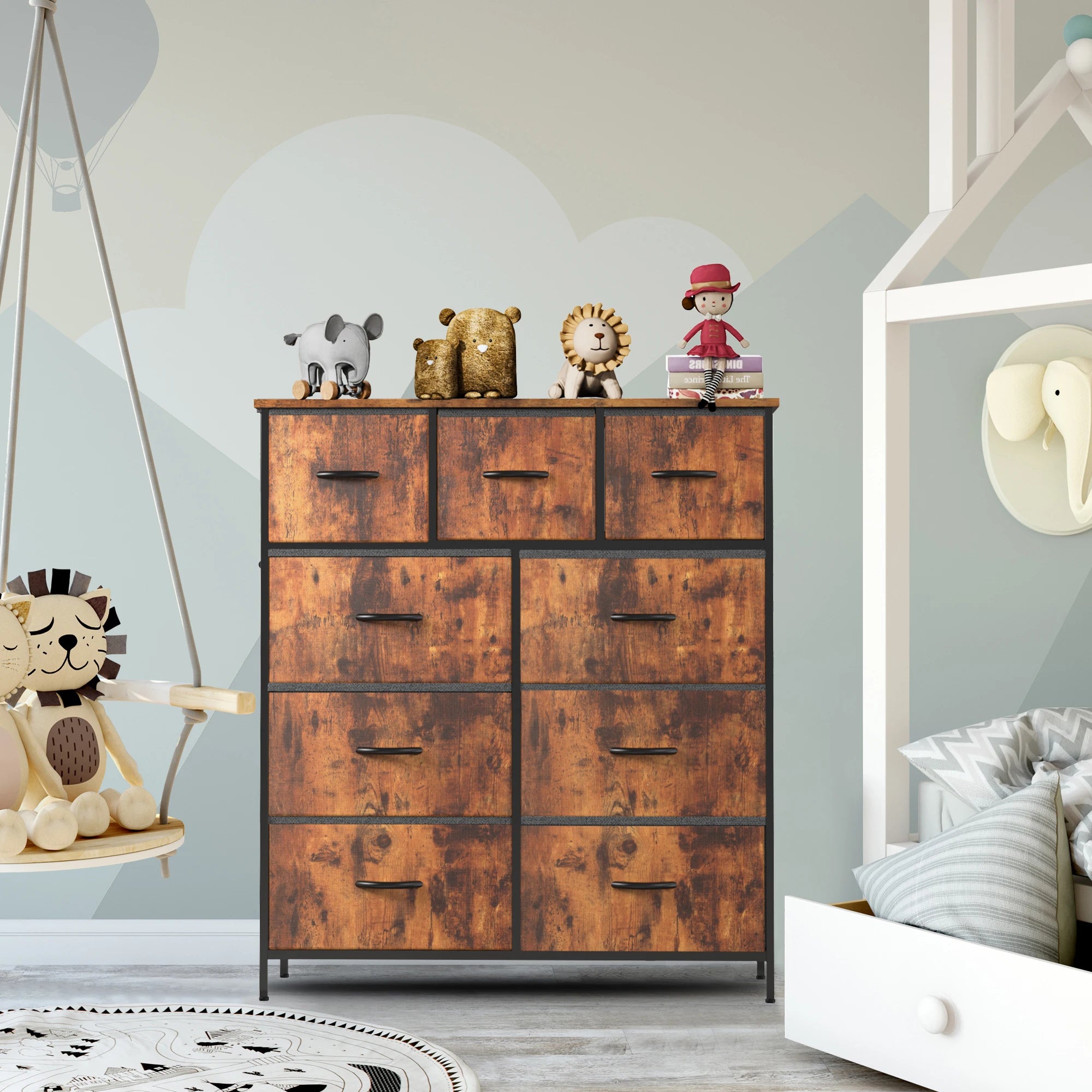9 Storage Drawer Tall Chest Organizer