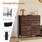 9 Storage Drawer Tall Chest Organizer