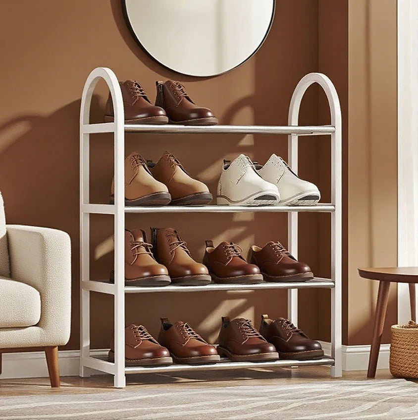Portable Storage With Metal Frame and Plastic Shelves.