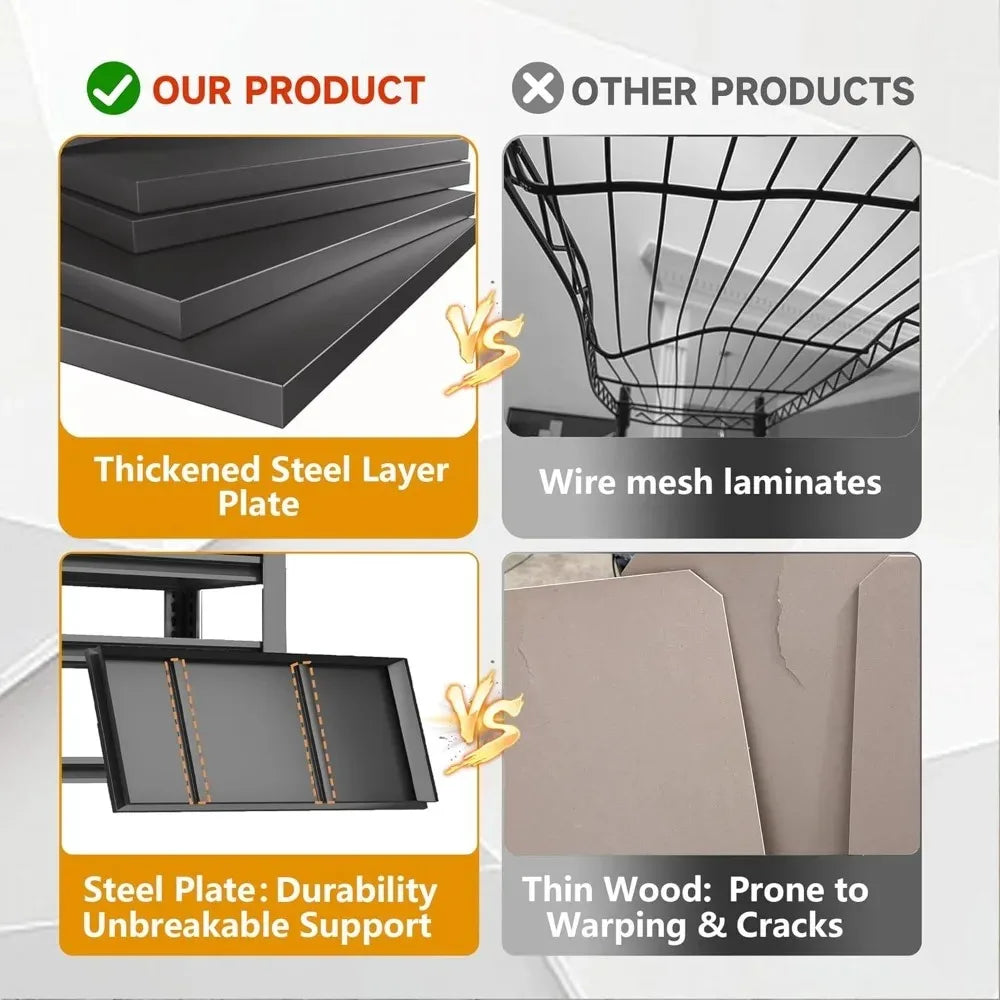 72''H × 40''W Garage Shelving, Metal Shelving