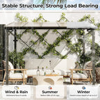 10' x 10' Gazebo for Patio, Large Wall Mounted Gazebos Pergola with Metal Frame,