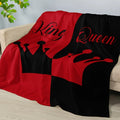 King Queen Crown Design, All-Season Cozy Throw for Couples