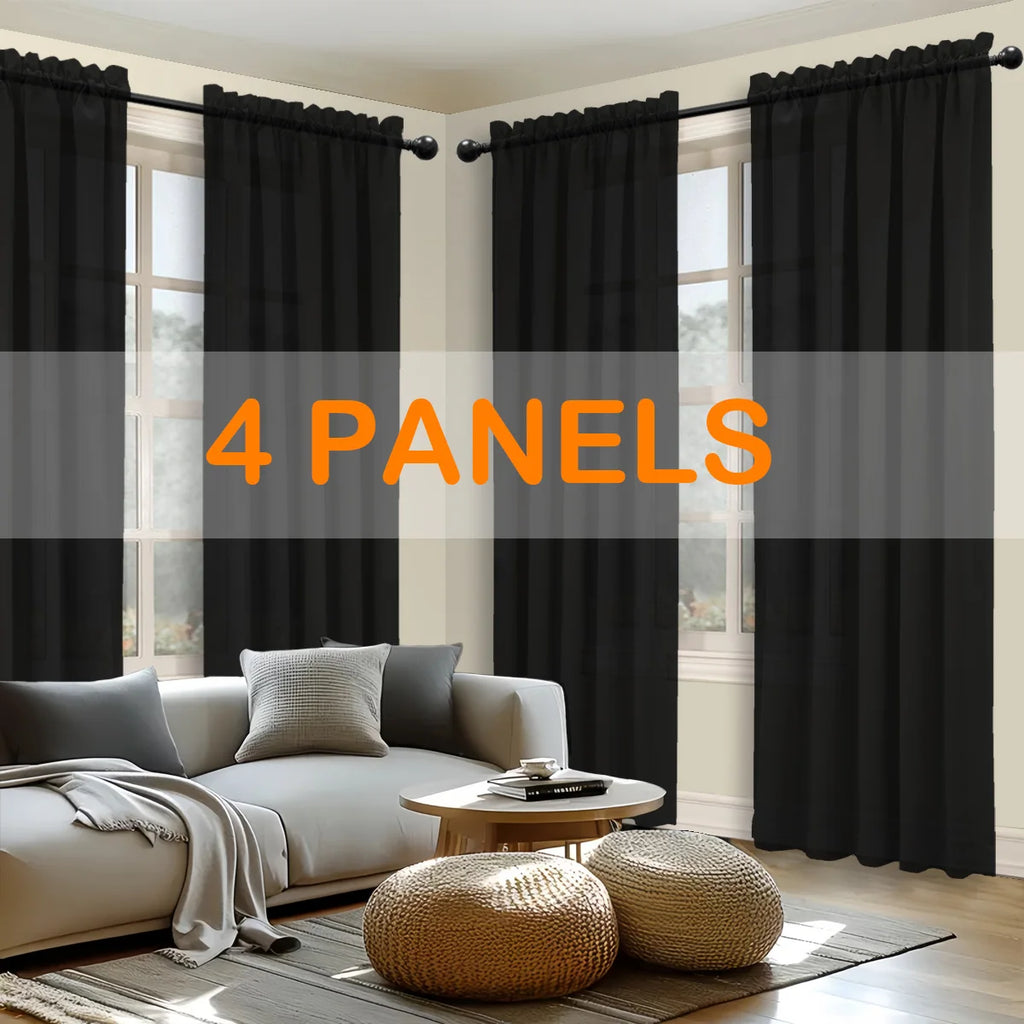 4pcs Light Filtering Curtains