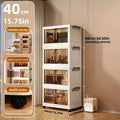 4/5-Tier Heavy-Duty Plastic Folding Storage Cabinet with Lid