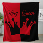 King Queen Crown Design, All-Season Cozy Throw for Couples