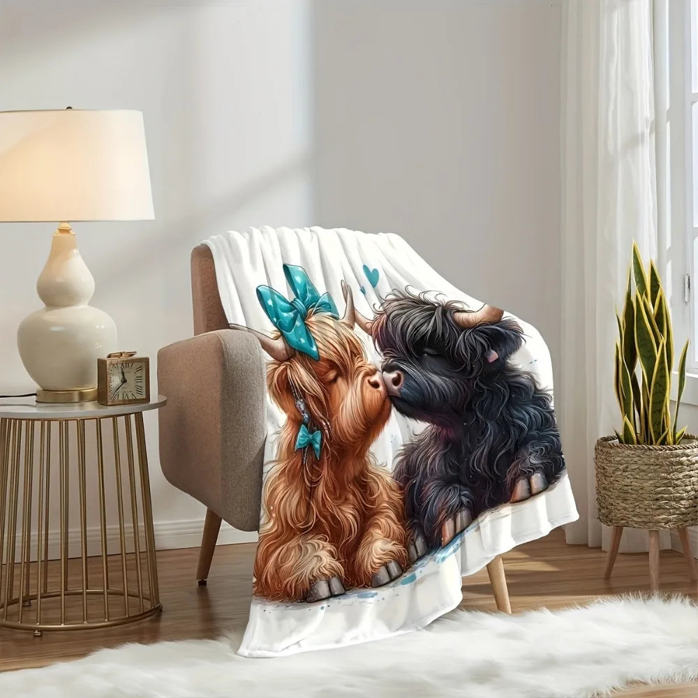 Highland Cow Printed Blanket