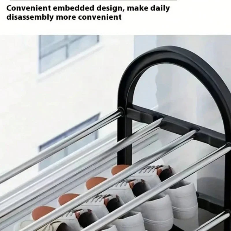 Portable Storage With Metal Frame and Plastic Shelves.