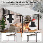 10' x 10' Gazebo for Patio, Large Wall Mounted Gazebos Pergola with Metal Frame,