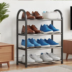 Portable Storage With Metal Frame and Plastic Shelves.