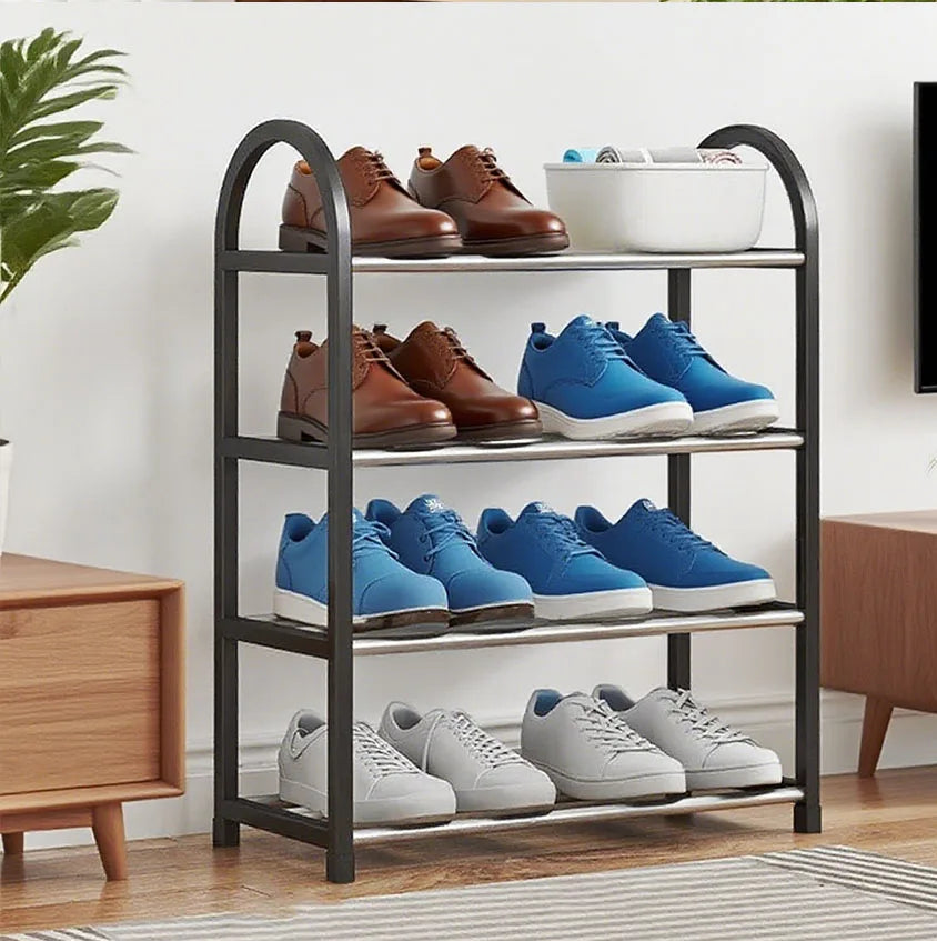 Portable Storage With Metal Frame and Plastic Shelves.