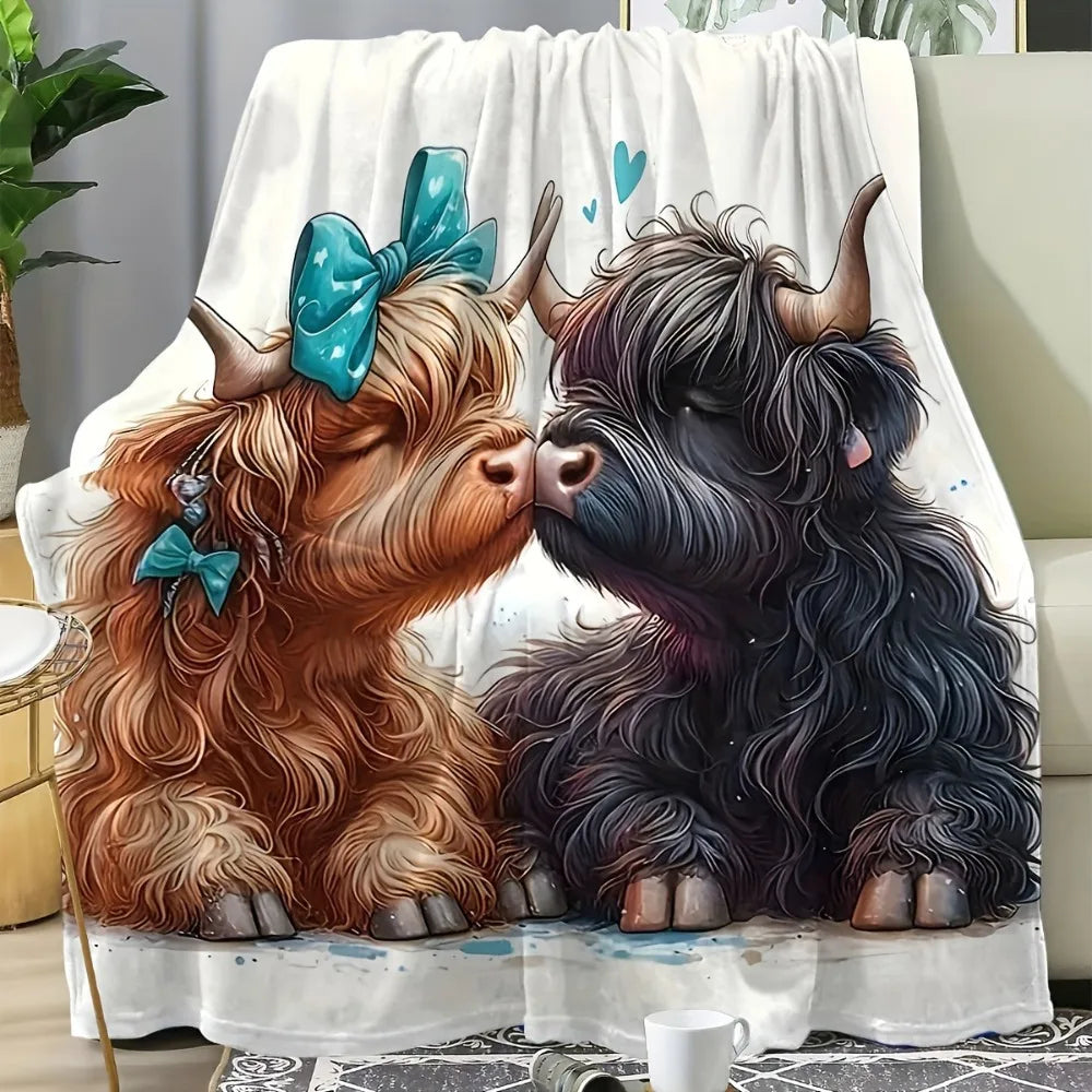 Highland Cow Printed Blanket