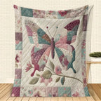 Vintage Patchwork Butterfly Throw Blanket