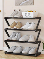 1pc 4-Tier Z-Shaped Shoe Rack
