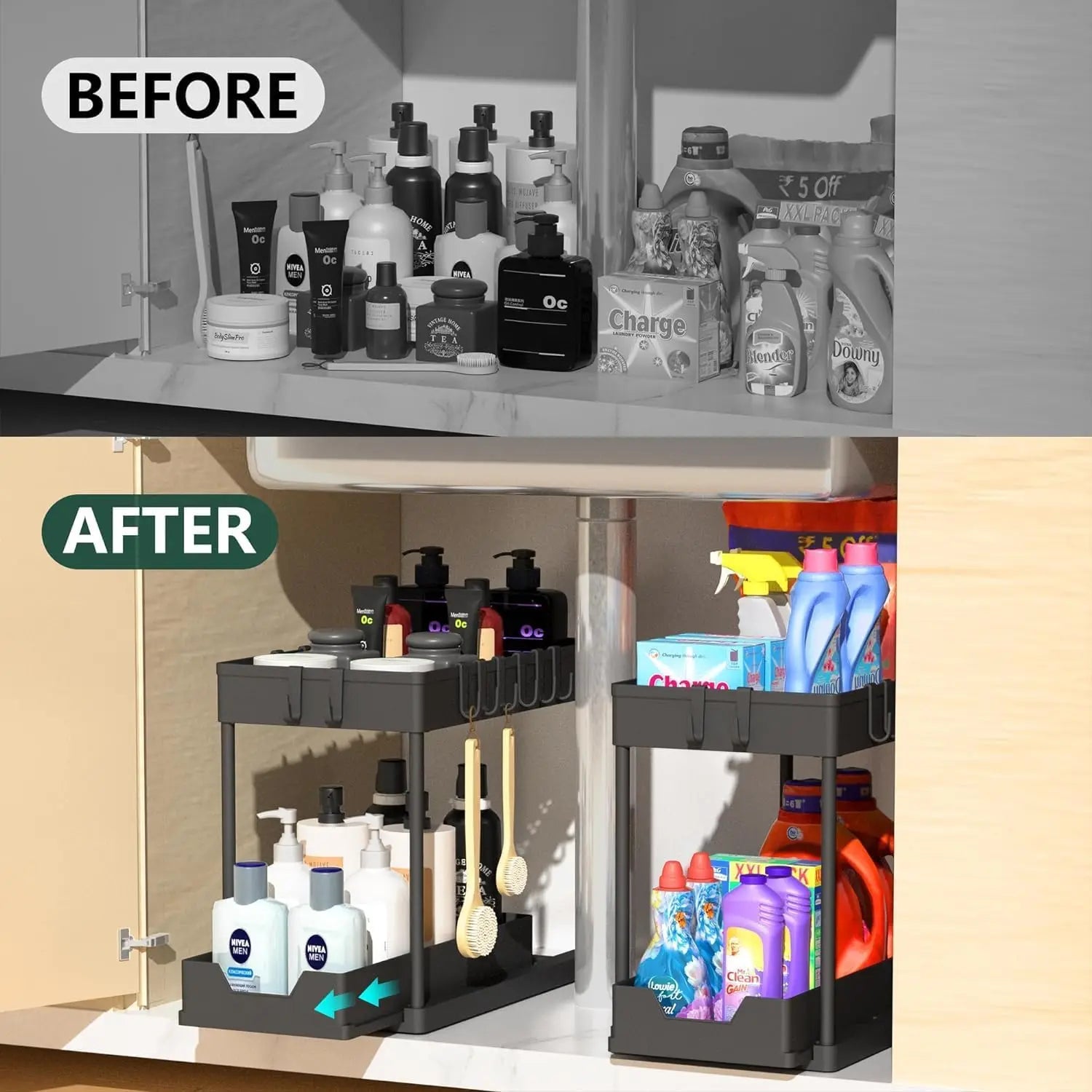 Under-sink storage rack