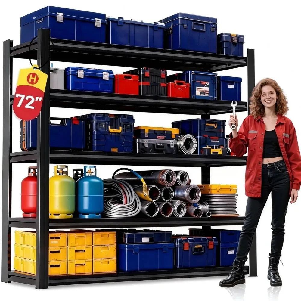 72''H × 40''W Garage Shelving, Metal Shelving