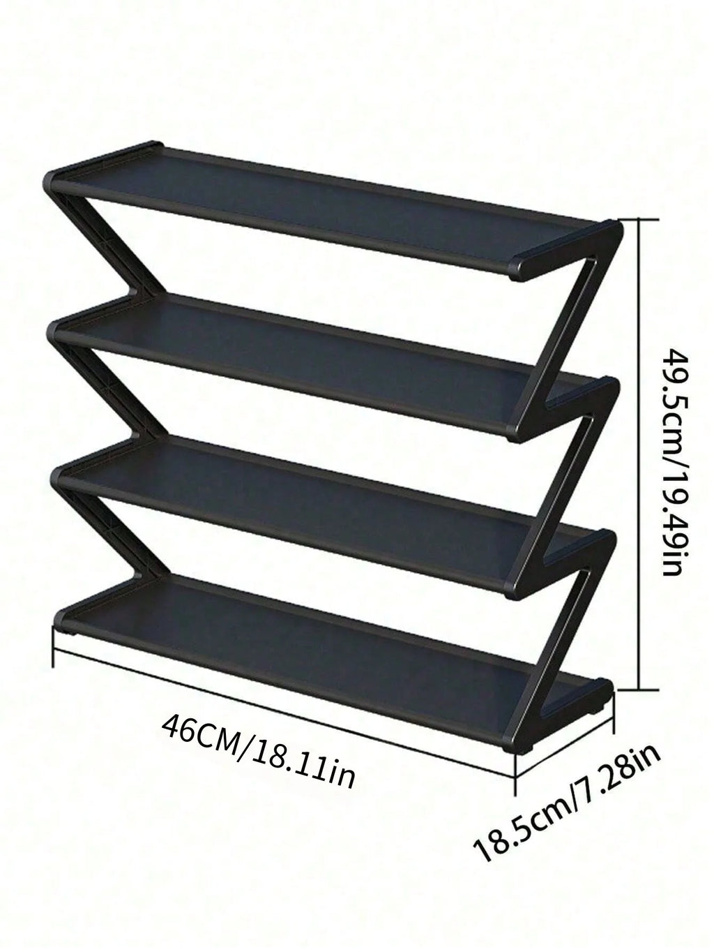 1pc 4-Tier Z-Shaped Shoe Rack