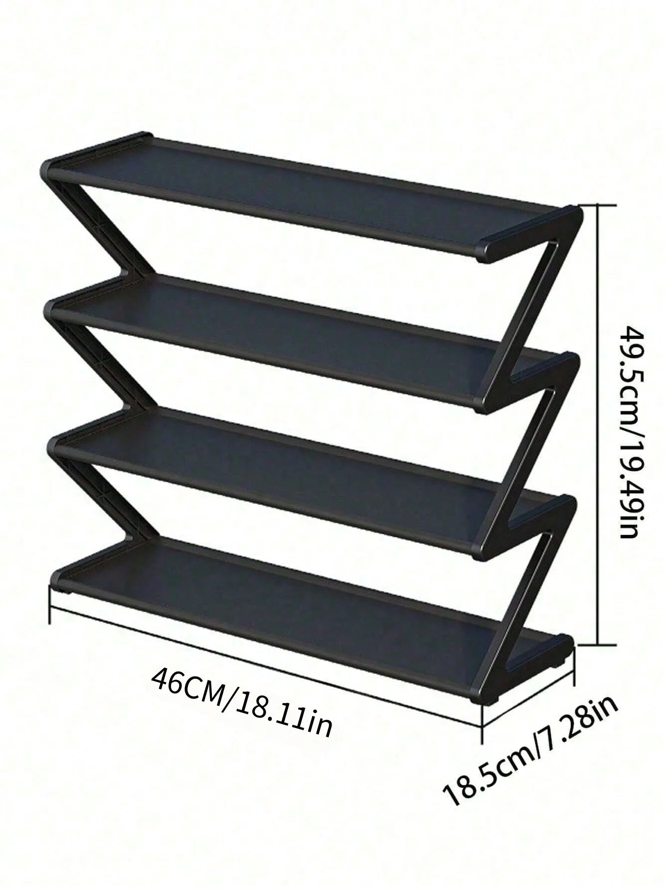 1pc 4-Tier Z-Shaped Shoe Rack
