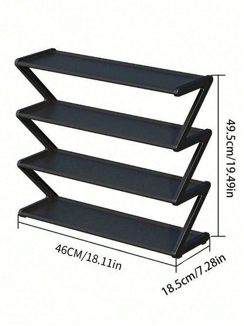 1pc 4-Tier Z-Shaped Shoe Rack