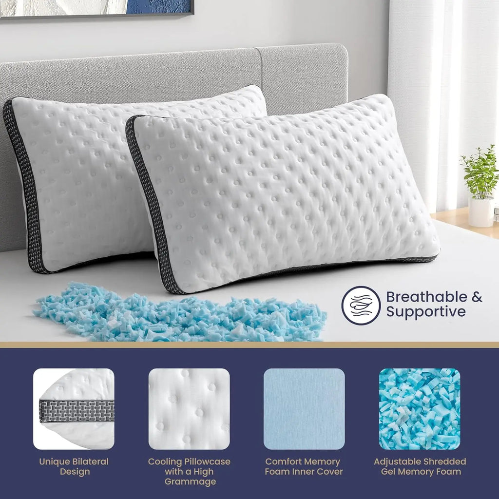 Cooling Gel Memory Foam Bed Pillow, CertiPUR-US Certified