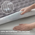 Waterproof Mattress Protector, Noiseless Mattress Pad with Deep Pocket