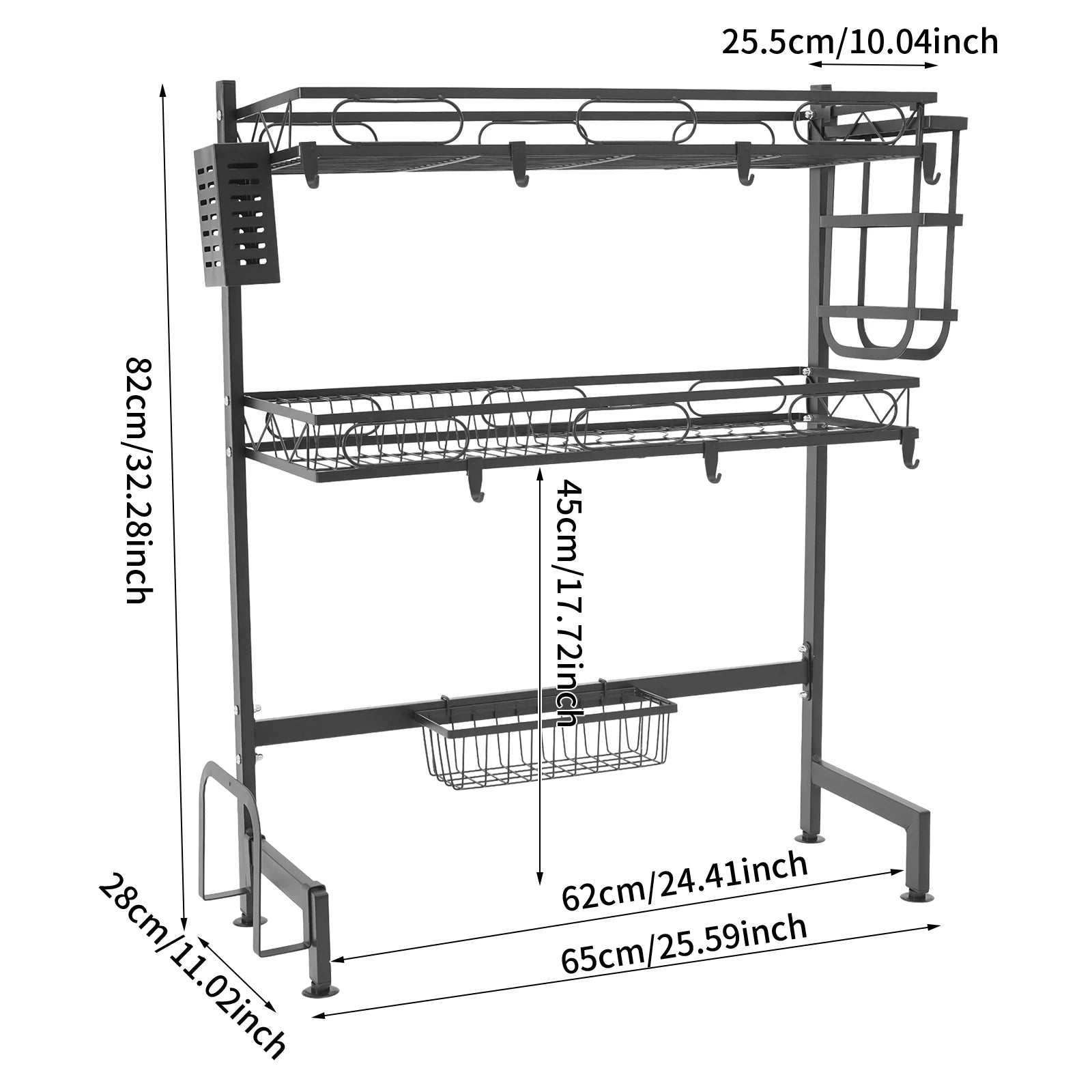 2 Tier Over Sink Dish Drying Rack