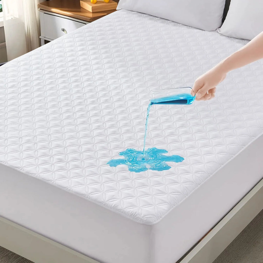 Waterproof Mattress Protector, Noiseless Mattress Pad with Deep Pocket