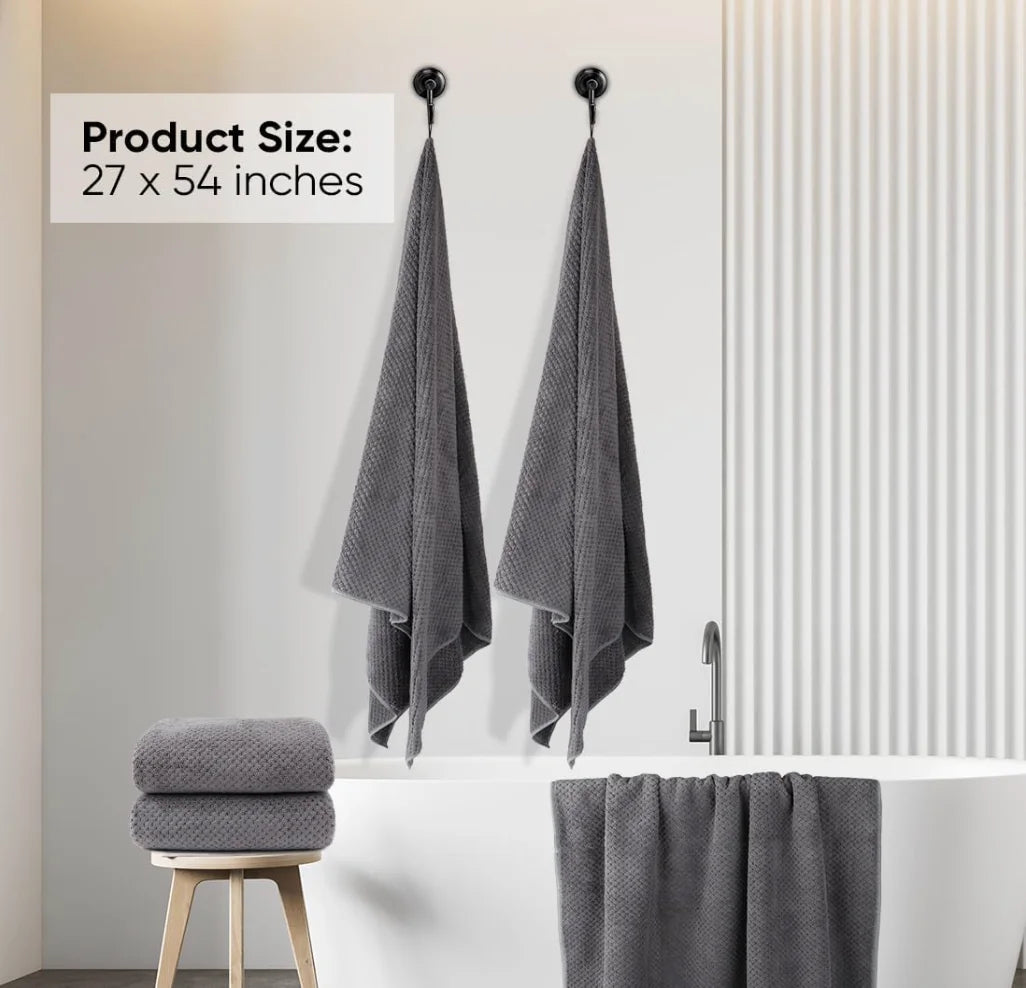 Bath Towel Set Pack of 2, (27 x 54 Inches) Microfiber Ultra Soft Highly Absorbent Bath Towel