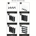 1pc 4-Tier Z-Shaped Shoe Rack